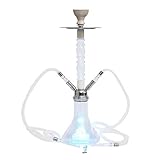 ERNZI Shisha Shisha LED Rauchen, Moderne Acryl Bubble Shisha 55cm Narghile Vase mit Silikon Shisha Kopf und buntem LED-Licht Orientalische Deko Shishas, geeignet