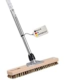 BawiTec Qualitäts Großraumschrubber 40 cm UnionMix-Borsten hart Teleskopstiel verstellbar Länge max. 200cm Schrubber mit Stiel Bodenschrubber Schrubber Breit für Haushalt,Küche,Gastronomie,Gewerbe