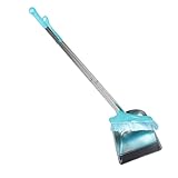 HEATSHAKING Edelstahl Kehrschaufel Satz mit Standfunktion Windbeständige Müllschaufel und Besen mit Langem Stiel Flexibler Borstenbesen für Haushalt und Büro