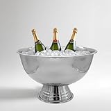 Spetebo Design Edelstahl Champagnerschale gehämmert - Champagnerkühler Ø 40 cm - Sektschale Flaschenkühler