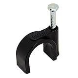 Lumonic 100x Nagelschelle 10mm für Kabel schwarz - Kabelschelle mit 22mm Nagel z.B. zur Befestigung an der Wand - Kabelklemmen verschiedene Größen 4-1