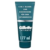 Gillette Body & Intimate 2-in-1 Rasier-und Duschcreme, sanfte Formel, formuliert für die Körper & Intimbehaarung, mit Aloe, frei von Parabenen, 177ml