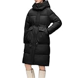 Wintermantel Damen Einfarbig Softshelljacke Casual Loose Ubergangsjacke Warm Mit Tasche Winterjacke Damen Herbst und Winter
