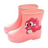 Unisex Gummistiefel Kinder gummistiefel Kinder Mit Zugband, Halbhohhe Regenstiefel Jungen Gefüttert, Leichte Gummi Stiefel Mädchen, Barfuß Regenschuhe Gummistiefels Mädchen