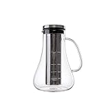 GRÄWE Cold Brew Coffee Maker 1 Liter - Kaffeebereiter mit Glaskaraffe aus Borosilikatglas und Edelstahl-Filter - Cold Brew Kanne für Kaffee, Eiskaffee - Cold Brew Tea Maker 4 Tassen