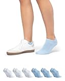 DANISH ENDURANCE 6 Paar Bio-Baumwolle Füßlinge, Unsichtbare Sommer Sneaker-Socken, Unisex, für Damen & Herren Mehrfarbig (3x Hellblau, 3x Weiß) 39-42