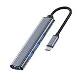 Hub USB C 3.0 auf USB Adapter mehrfachstecker 4 Port Datenhub USB Hub Docking Station mit 1*USB 3.0 und 3*USB 2.0, Hub USB für MacBook, Flash Drives,Notebook PC,Mobile HDD und mehr Typc C Geräten