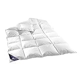 Welt der Träume Daunendecke | 200x220 cm | Füllgewicht: 1800 Gramm | 100% Baumwolle | Daunenbettdecke 200x220 | Federdecke | kein Lebendrupf | Winterdecke | weiß