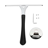 Edelstahl-Duschabzieher, professionelles Fensterreinigungswerkzeug, multifunktionaler Bad-Glasschaber für Spiegel, Fliesen und Duschtüren, langlebig, rostfrei, 22,5 x 24 cm, mit 6