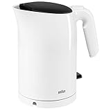 Braun WK 3110 WH Wasserkocher Füllmenge 1,7 l 3.000 Watt Schnellkochsystem Herausnehmbarer Anti-Kalk-Filter Große Wasserstandsanzeige BPA Frei Weiß