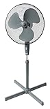 Bestron Standventilator mit drei Geschwindigkeitsstufen, Ventilator mit 75° Oszillation-Funktion & höhenverstellbar bis 122 cm, Ø 45 cm, 45W, Farbe: Grau