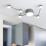 JCAKES LED-Deckenleuchte, weiß, grau, for Wohnzimmer, Wanddeko, Beleuchtung, Schlafzimmer, Deckenleuchte, Flurlampe (Color : Gris, Size : Remote Dimmable)