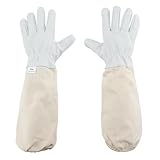 KINGLAKE Imkerhandschuhe aus Ziegenleder,Imker Handschuhe Herren Damen,Stichfeste imkereibedarf,Imker zubehör Für imkerhandschuhe 49CM Mit Belüfteten Ärmeln - XXL