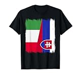 Italien Slowakei Halbflagge Trikot Italienische slowakische Wurzeln T-Shirt