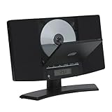 Denver Musik-Center (vertikaler CD-Player mit LCD-Display, AUX-In, Wandhalterung, Weckerradio) schwarz