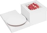 Tortenbox Tortenkarton Hoch 30x30x20cm 2Stk Tortenschachtel Kuchenkarton Kuchenbox Pappe Kuchen Transportbox Tortentransportbox Torten Verpackung mit Sichtfenster Cake Boxen (12x12x8inch - 2Stk)