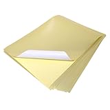 Evergreen Goods A4 10 Blatt Metallic Gold Aufkleberpapier | Selbstklebend | Laserdruckbare Etiketten | Gold Klebepapier für Silhouette Kunst & Handwerk Individuelle Verpackung | Spritzwassergeschützt