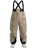 GSOU SNOW Herren Damen Skihose Baggy Snowboardhose Ski Hose Männer Snowboard Hose Oversize Schneehose mit Hosenträgern - Wasserdicht Winddicht Atmungsaktiv Warm
