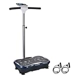 EILISON Firmhold Vibrationsplatte mit Griff für Lymphdrainage, Ganzkörpertraining, Vibrationsplattform zur Gewichtsreduktion, 159 kg Vibrationsplatte für Anfänger und Erholung (Griff, blau)