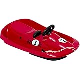 Hamax | Lenkschlitten | SNO Formel Rot | Kältebeständiges Polyethylen | 95 cm | Action auf der Rodelbahn