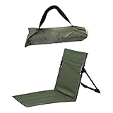 Harilla Strand-Klappstuhl Strandstuhlkissen mit Rückenlehne, Bodenstuhl Klappbares Tribünenkissen, Tragbare Strandliege Faltbarer Campingstuhl Liegestuhl für Picknick, Garten, Wandern, Grün 38x68x40