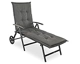 sunnypillow Liegenauflage 190 x 60 - Auflage Sonnenliege Polster für Gartenliege extra dick 9cm - Polsterauflagen Outdoor, wasserdicht, UV Lichtecht für Gartenmöbel Liegestuhl Liegen - Grau