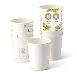 BIOZOYG Pappbecher 50 Stück 200 ml / 8 oz, 80 mm braun - Kaffeebecher einweg - Pappecher für Heißgetränke - Alternative zu Styroporbecher, Papierbecher