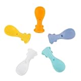 Kisangel 5 Stück Teiliges Babylöffel mit Beuteltoppern Hitzebeständig an Quetschbeutel Befestigbar Spülmaschinenfest für Kleinkinder Obstbrei und Babygläschen