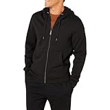 Amazon Essentials Herren Fleece-Kapuzenpulli mit durchgehendem Reißverschluss (erhältlich in den Größen Big & Tall), Schwarz, XXL