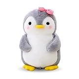Wishstar Kuscheltier Pinguin Plüschtier für Mädchen, Stofftier Schmusetier zum Kuscheln & Spielen, Plüschtier Pinguin Geschenk, Pudgy Penguins Plush Für Mädchen(Pinguin mit Schleife,25 cm)
