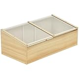 Outsunny Gewächshaus Holz Frühbeet Frühbeetkasten Treibhaus Garten & Pflanzkasten-System für Garten Balkon, 100 x 50 x 35 cm, Natur, Tanne, PC-Platte