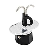 Bialetti - Das Mini Express Kandisky Moka-Set enthält eine Kaffeemaschine für 2 Tassen (90 ml), schwarz, Aluminium