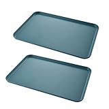 2 Stück Tablett Rechteckig Mittel Tablett Frühstückstablett Fast Food Tabletten Küche Dunkelblau Teetablett Dunkelblau Serviertablett Wiederverwendbar für Küche Café