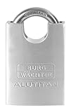 BURG-WÄCHTER Vorhängeschloss, Vorhangschloss mit 2 Schlüsseln, 8 mm Bügelstärke, Massiver Aluminiumkörper, Innenwerk rostfrei, Doppelt verriegelt, Alutitan 770 CS 50