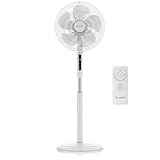 Brandson - DC Standventilator energiesparend ECO - Preisträger 2025 - sehr leise - mit Fernbedienung - Brushless Silent Motor - Oszilation 80° - Ventilator Timer – 12 Stufen