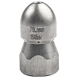 Abflussreiniger Düse Hochdruck Rohr Reinigung Düsen G1/2 Zoll Edelstahl Für Starke Verschmutzungen Mit 1 Frontloch Und 6-8 Rücklöchern In 3 Größen, Druckwascher Düse, Abflussreiniger Düse(A)