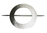 GARDINIA Dekospange Mars mit Stab, Vorhang-Raffhalter zum Dekorieren und Raffen von Stoffen und Vorhängen, Außenmaß Ø 14,5 cm, Metall, Edelstahl-Optik