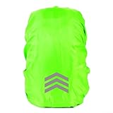 Reflektierender, wasserdichter Regenschutz für Rucksäcke mit sicheren elastischen Trägern, leichtes Design für einfachen Transport, ideal für Nachtradfahren und Outdoor-Aktivitäten (XS GreenA)