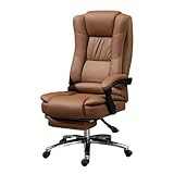 Yinj9562fg Chefsessel Ergonomischer Bürostuhl mit Liegefunktion for Zuhause, Wohnheim und Gaming, Chefsessel aus echtem Leder Ergonomischer