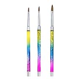 ENERRGECKO 3 StüCke/Set Nagel Kunst UV Gel Extension Baumeister Strass Malen Pinsel Liner Muster Zeichen Stift ManiküRe Werkzeug