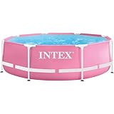 Intex 2.44m x 76cm Pink Metal Frame Pool Set, Set-up Size: 2.44m x 76cm (28292GN)