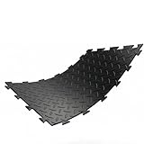 Gewerbeboden PVC Fliesen Noppen 8mm Garagenboden Industrieboden klick-Verlegung schwarz