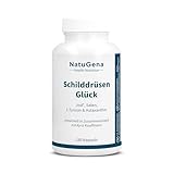 NatuGena SchilddrüsenGlück, 250 μg Jod & 100 μg Selen, 250 mg L-Tyrosin & 1 mg Astaxanthin pro Kapsel, 180 Kapseln (6 Monats Packung)