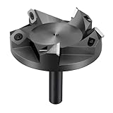 SpeTool Spoilboard-Oberfräsen-Bit, 1,27 cm Schaft, 8,9 cm Schnittdurchmesser, 5 Flügel, Hartmetall-Einsatz, Hobelfräse, Fräser-Bit für CNC-Hobel, Holzbearbeitung
