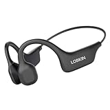 LOBKIN Knochenschall Kopfhörer Bluetooth 5.3 - Open Ear Kopfhörer IPX5 schweißresistente Sport Kopfhörer mit Mikrofonen für Fitness, Fahren, Laufen, Sport, 10 Stunden Spielzeiten (Taubengrau)