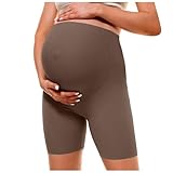 Damen Umstandsleggings Kurz High Waist Umstandshose Sommer Blickdichte Schwangerschaftsleggings Komfortable Umstands Radlerhose Atmungsaktive Umstandsmode Yoga Schlafanzug Einfarbige