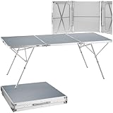 tectake® Campingtisch, Klapptisch, großer Gartentisch klappbar, wetterfest, 180 x 70 x 70,5 cm, als Terrassentisch, für Balkon, Camping, Festival, Tapeziertisch