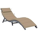 WIOXZS Gartenliege Holzliege mit Beige Auflage Sonnenliege Strandstuhl Wetterfest Tagesbett Klappbare Liegestuhl für Garten Terrasse oder Balkon Modernes und Praktisches Design 190x60x51 cm