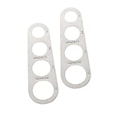 Mikikit 2 Stück Pasta-Messlineal Pasta-Portionswerkzeug Spaghetti-Nudelmesser, Messwerkzeug Lebensmittelmessgerät Spaghetti-Messlöffel Pasta -Werkzeug Nudelmaß Rostfreier Stahl Silber