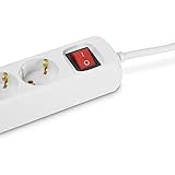 Steckdosenleiste, 6-Fach mit Schalter, 1,5 m, 3G, 1,5 mm², Weiß, ideal zum Anschluss mehrerer elektrischer Geräte mit Sicherheit.